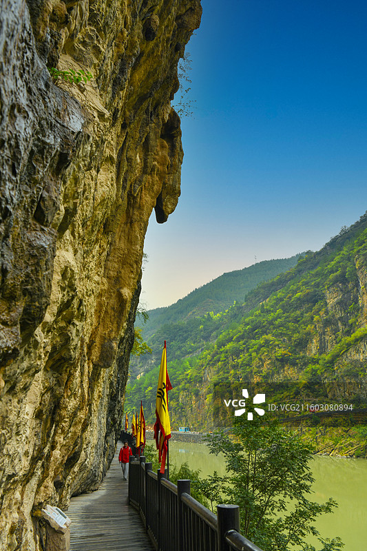 明月峡古栈道图片素材