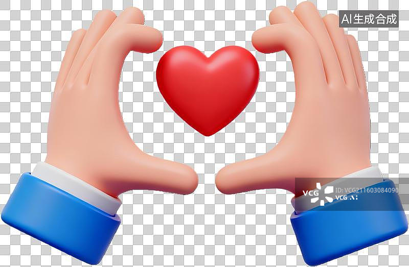 【AI数字艺术】双手捧心象征关爱与保护图片素材