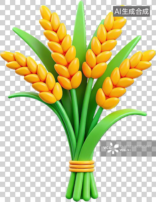 【AI数字艺术】卡通风格麦穗插画图片素材