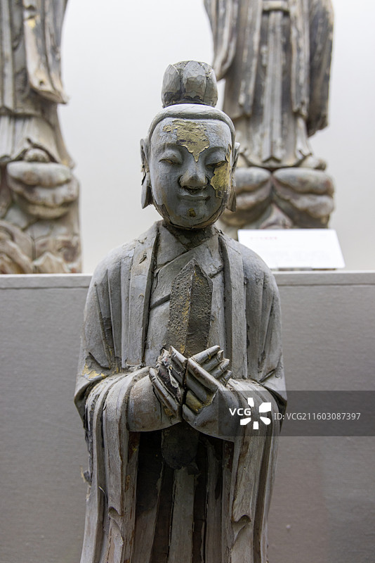 武当博物馆 明代 老子传道组像 木雕贴金图片素材