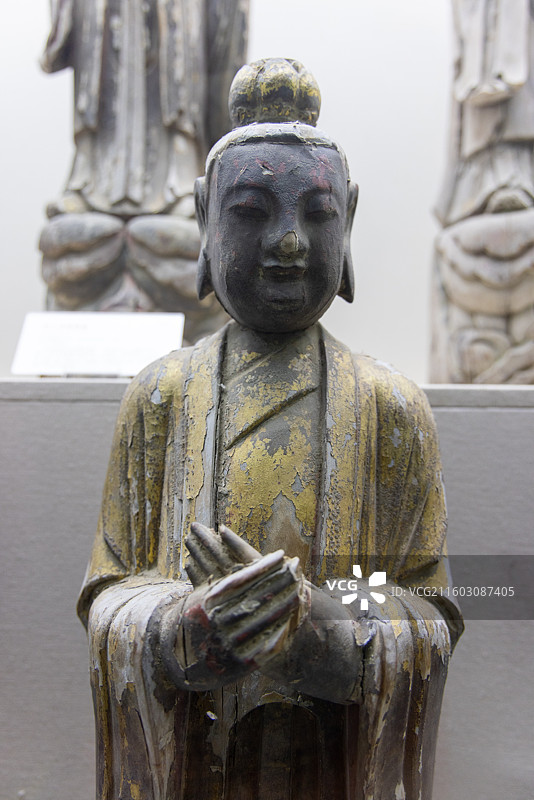 武当博物馆 明代 老子传道组像 木雕贴金图片素材