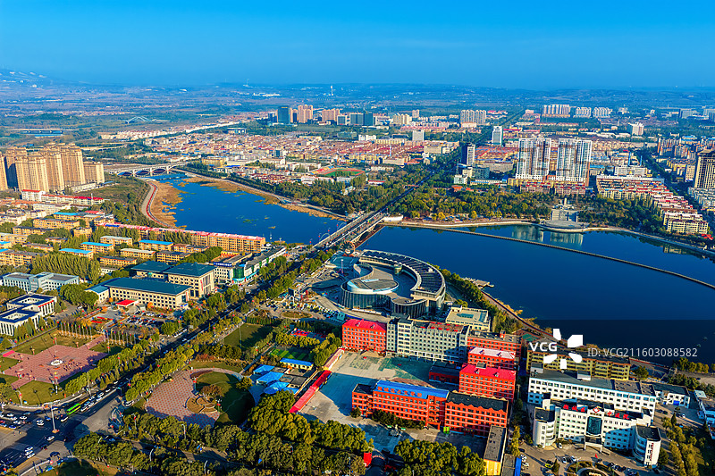 朔州敬德公园航拍图片素材