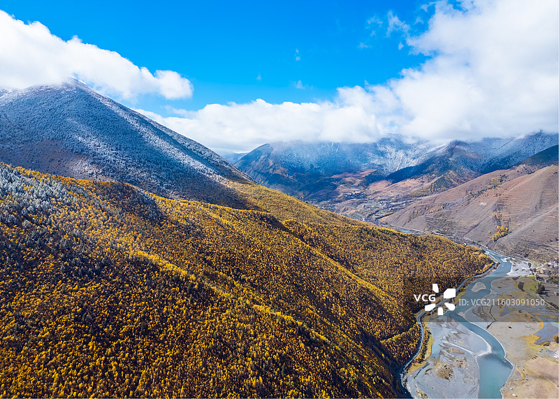 川西彩林秋景图片素材