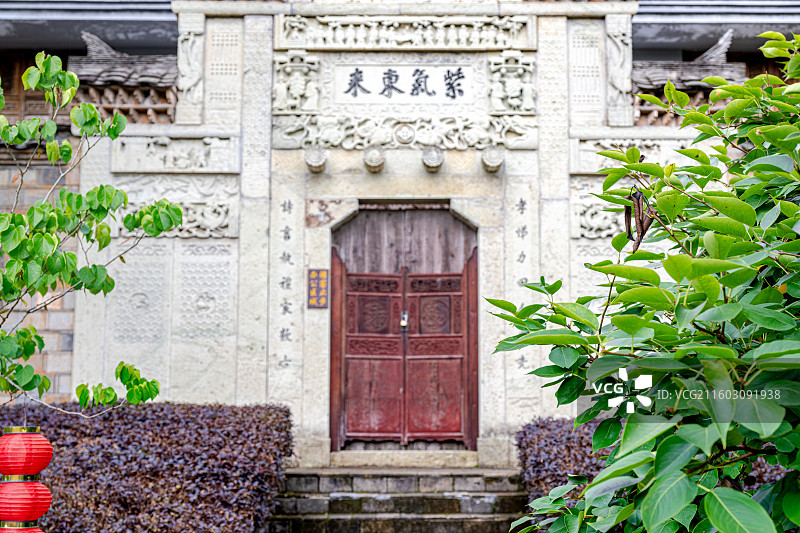 泰宁明清园 紫气东来牌楼壁照 福建三明文化旅行图片素材