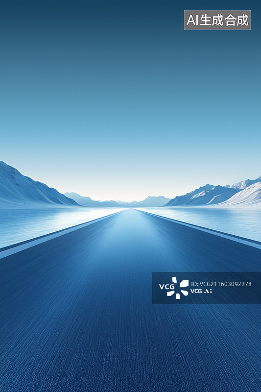 【AI数字艺术】山峦道路汽车背景图片素材