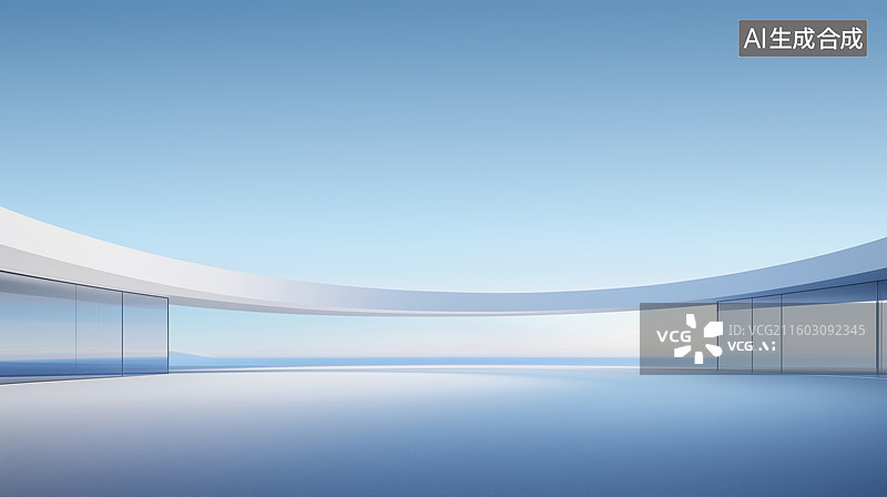 【AI数字艺术】科技感建筑空间图片素材