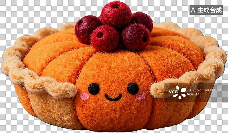 【AI数字艺术】毛毡南瓜派玩偶可爱萌物图片素材