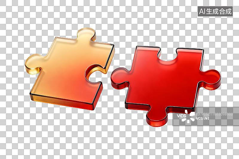 【AI数字艺术】3D拼图板块，磨砂玻璃质感免扣元素图片素材