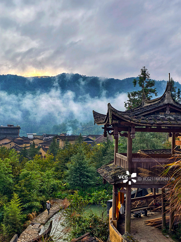 龙潭古镇.晨雾⑨图片素材
