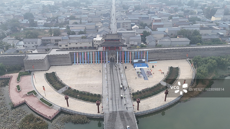 河北邯郸大名古城航拍图片素材