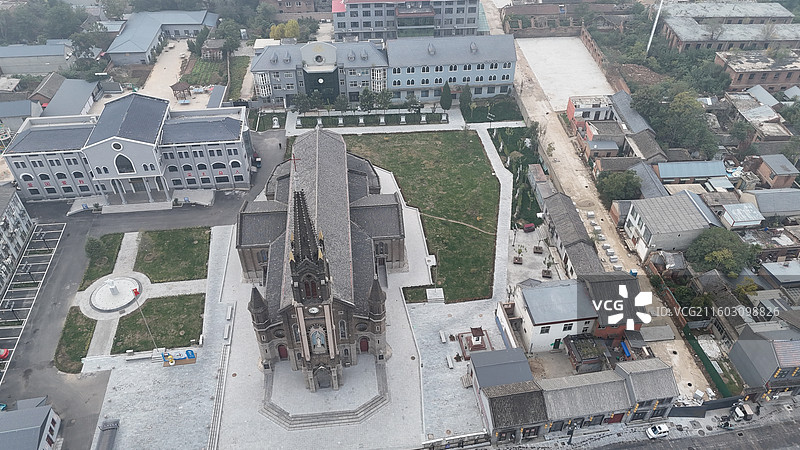 河北邯郸大名古城航拍图片素材