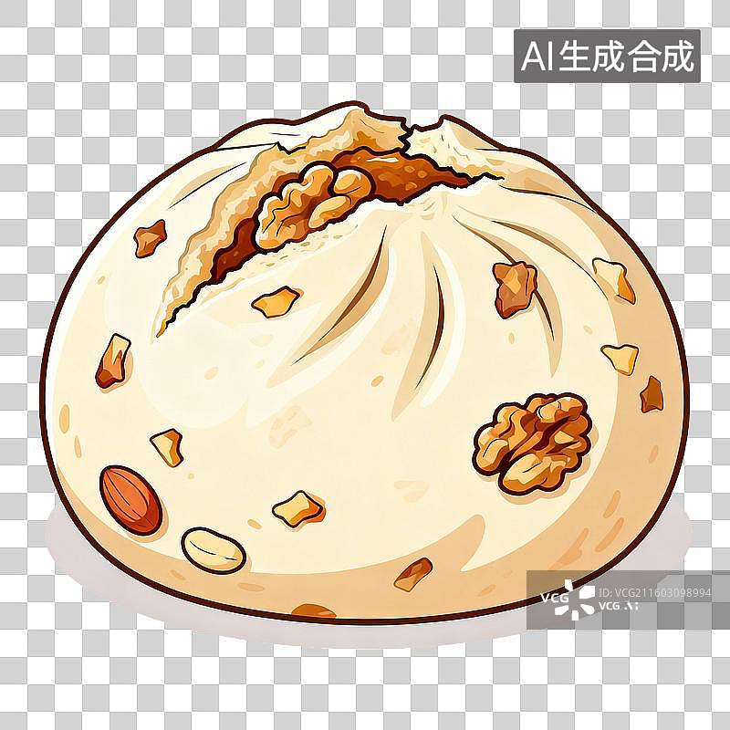 【AI数字艺术】核桃面包背景图片素材