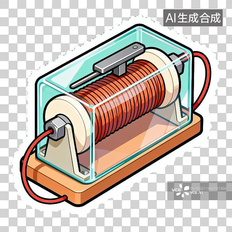 【AI数字艺术】电磁铁装置示意图图片素材