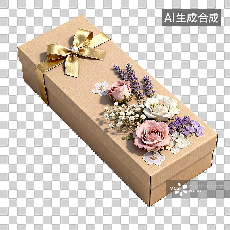 【AI数字艺术】精美花卉装饰礼盒图片素材