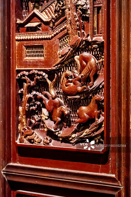 泰宁明清园 金丝楠拔步床 清朝中叶大户人家卧室床前的小木屋 福建三明文化旅游图片素材