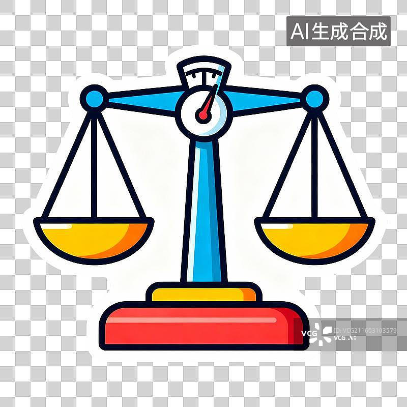 【AI数字艺术】天平图标象征公平与正义图片素材
