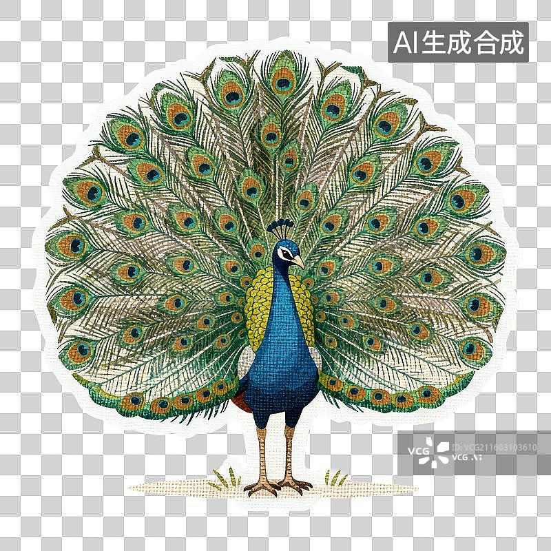 【AI数字艺术】孔雀开屏的美丽瞬间图片素材