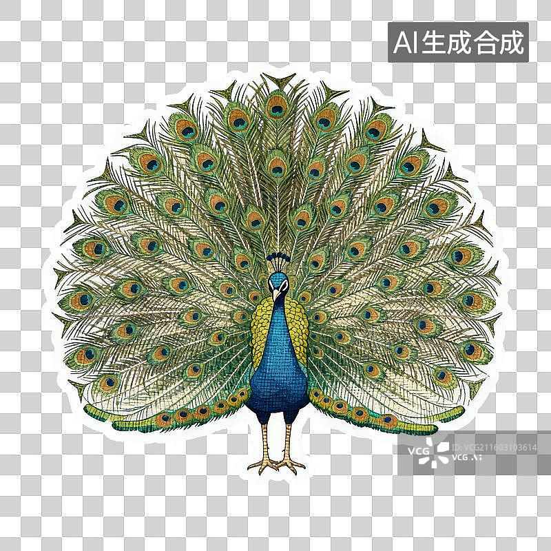【AI数字艺术】孔雀开屏背景图片素材