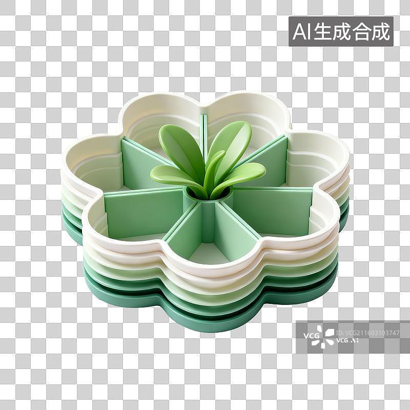 【AI数字艺术】多层花瓣形分格收纳盒图片素材