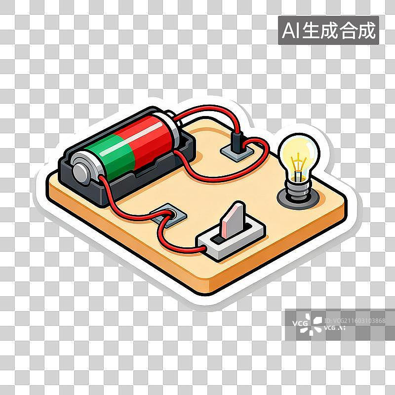 【AI数字艺术】简单电路实验装置图片素材