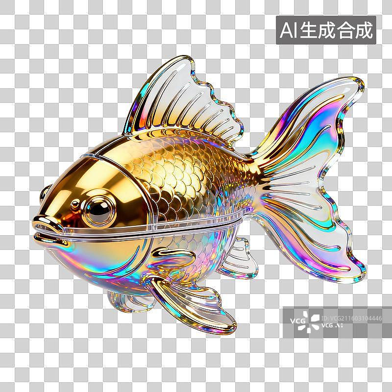 【AI数字艺术】彩虹金鱼装饰品图片素材
