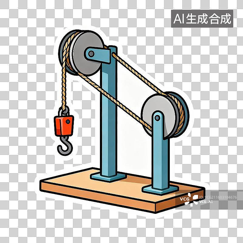 【AI数字艺术】滑轮系统示意图图片素材