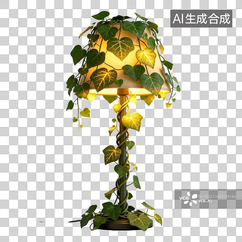 【AI数字艺术】藤蔓装饰台灯图片素材