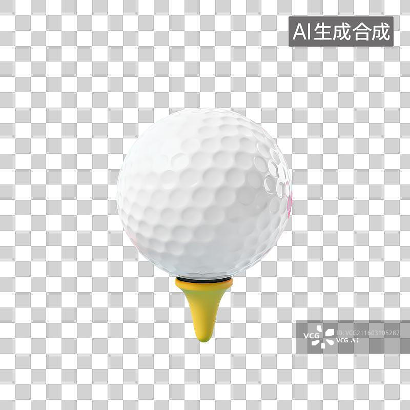 【AI数字艺术】3D渲染免抠图形元素运动主题卡通高尔夫球图片素材