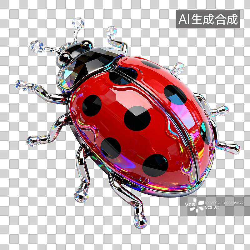 【AI数字艺术】闪亮的玻璃瓢虫图片素材