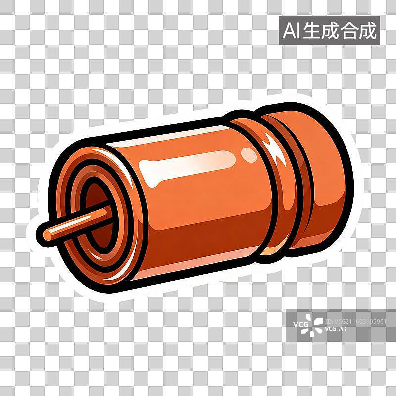 【AI数字艺术】橙色圆柱形管道接头图片素材