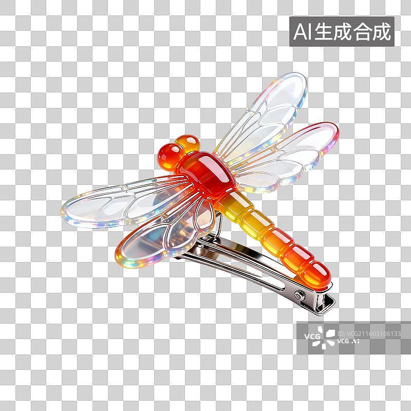 【AI数字艺术】彩色蜻蜓发夹图片素材