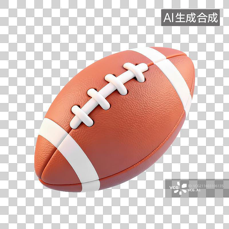 【AI数字艺术】3D渲染免抠图形元素运动主题卡通橄榄球图片素材