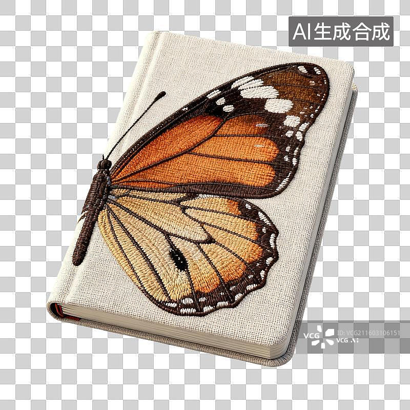 【AI数字艺术】蝴蝶图案的笔记本图片素材