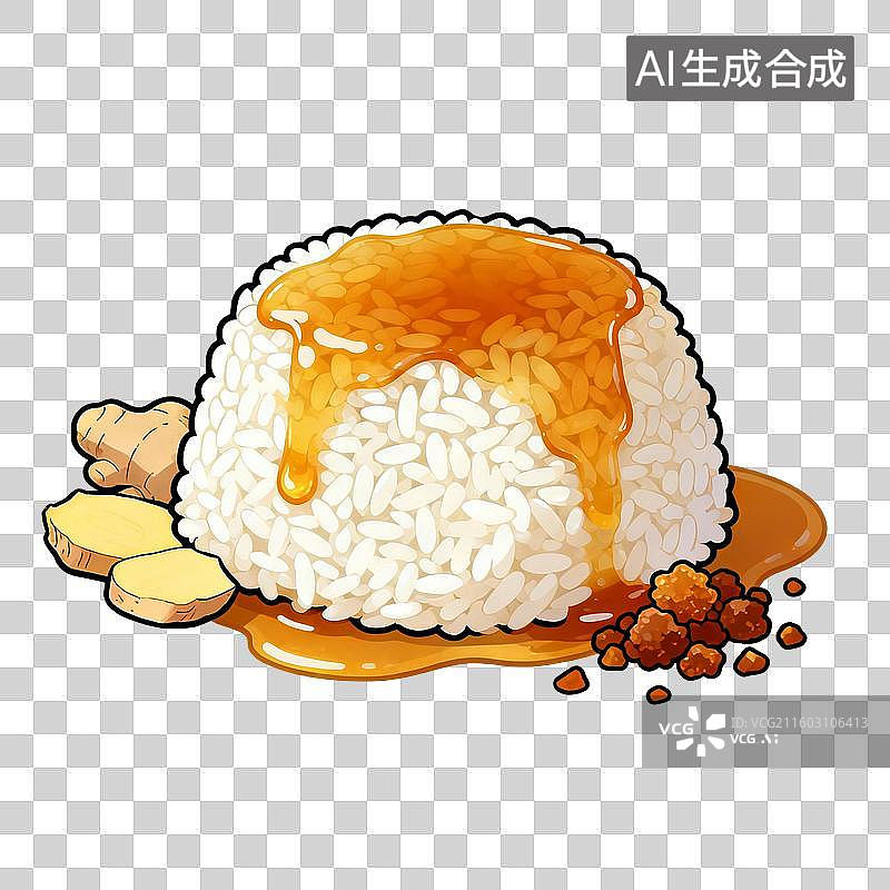 【AI数字艺术】姜汁淋饭背景图片素材