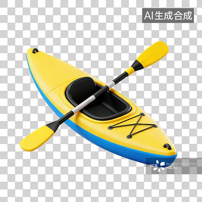 【AI数字艺术】3D体育运动项目皮划艇元素图片素材