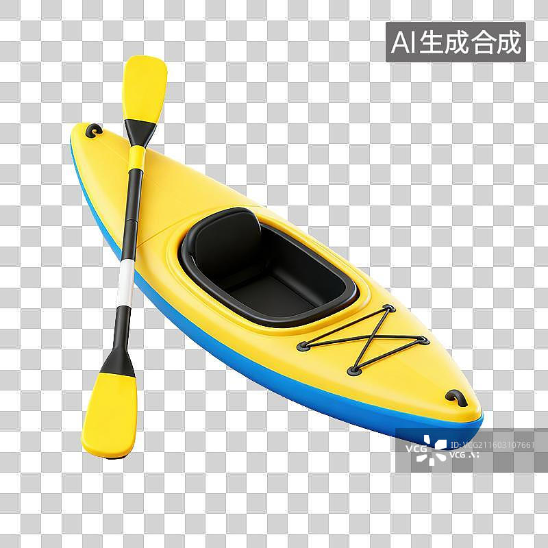 【AI数字艺术】3D体育运动项目皮划艇元素图片素材