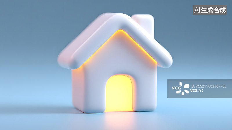 【AI数字艺术】现代极简风格房屋图标设计图片素材