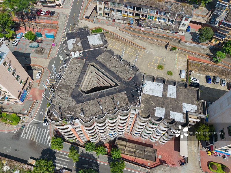 福建省三明市三元区，三钢职工之家，群英三村15号楼，前苏联风格，三角楼！图片素材