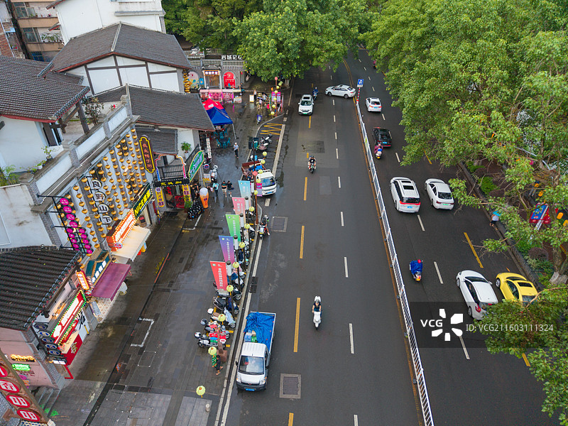 福建省龙岩市新罗区，恋城1908文创街区，城市风光航拍图片素材