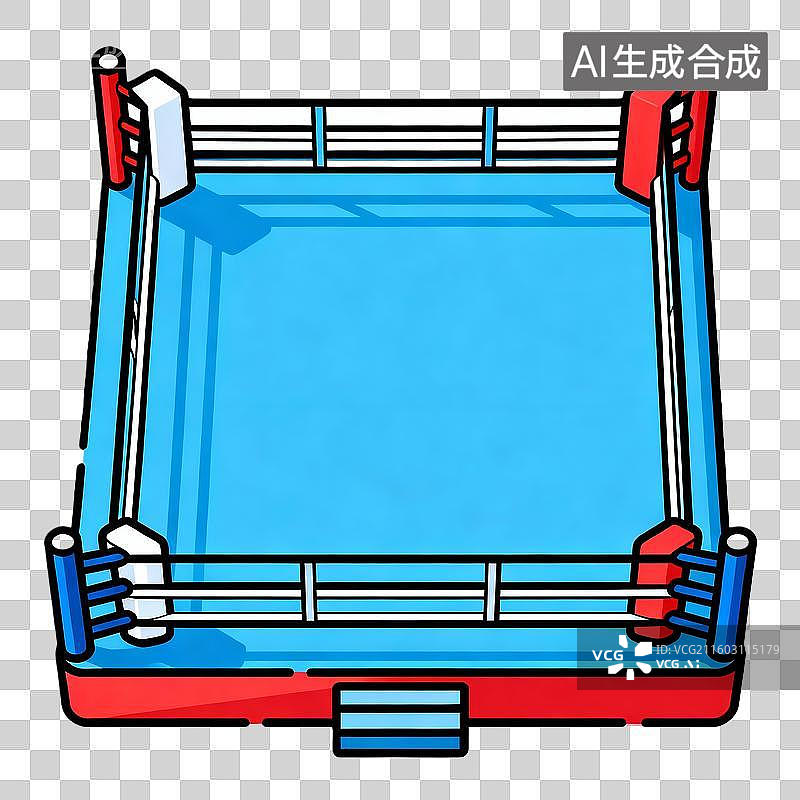 【AI数字艺术】彩色鲜亮的拳击台扁平插画元素图片素材
