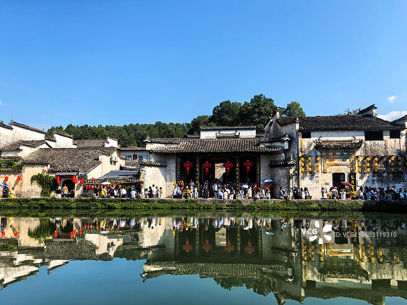 安徽省黄山市黟县5A景区宏村月沼汪氏宗祠图片素材