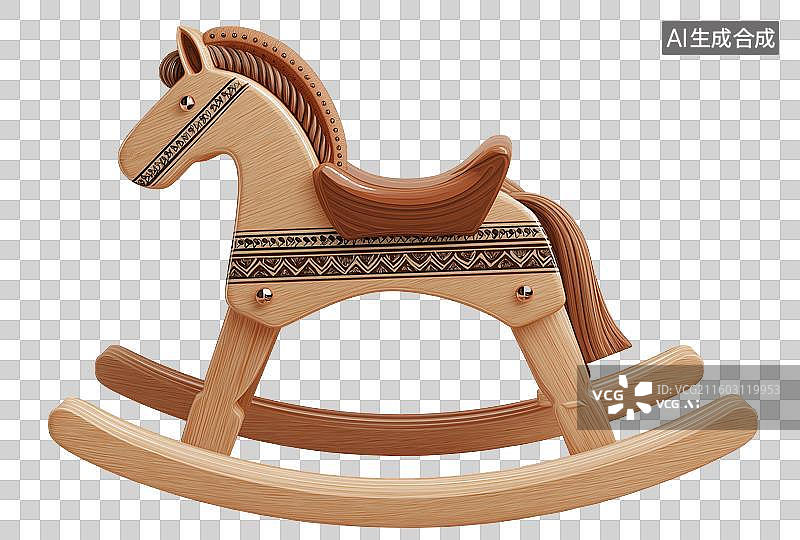 【AI数字艺术】木质摇马玩具图片素材