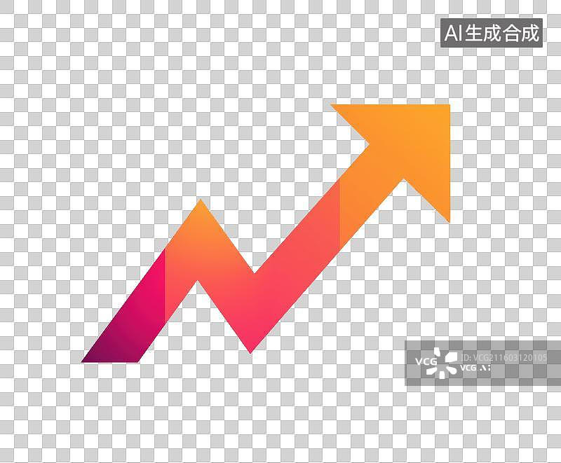 【AI数字艺术】彩色上升箭头图标图片素材