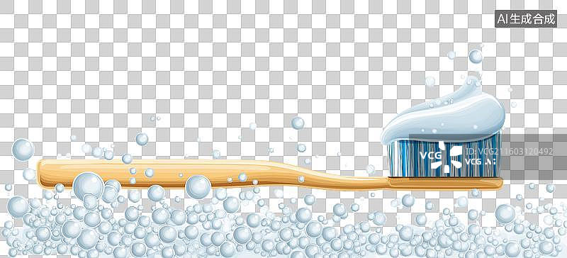 【AI数字艺术】牙刷和泡沫图片素材