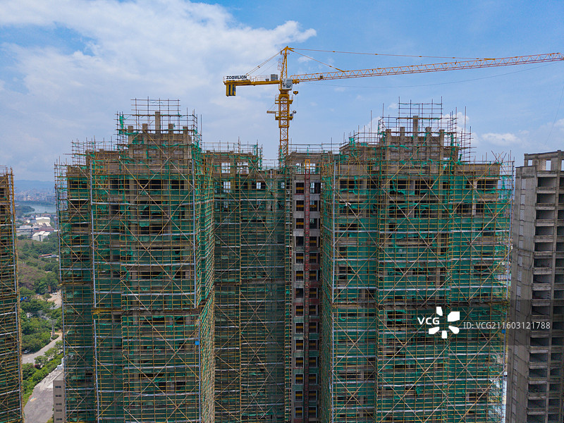 广东省河源市源城区，工业大道北，万隆湖景一号，万隆钓鱼台，房地产航拍！图片素材