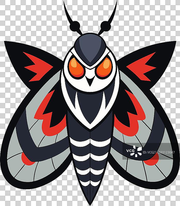 卡克罗皮亚蛾，愤怒的卡哇伊图片素材