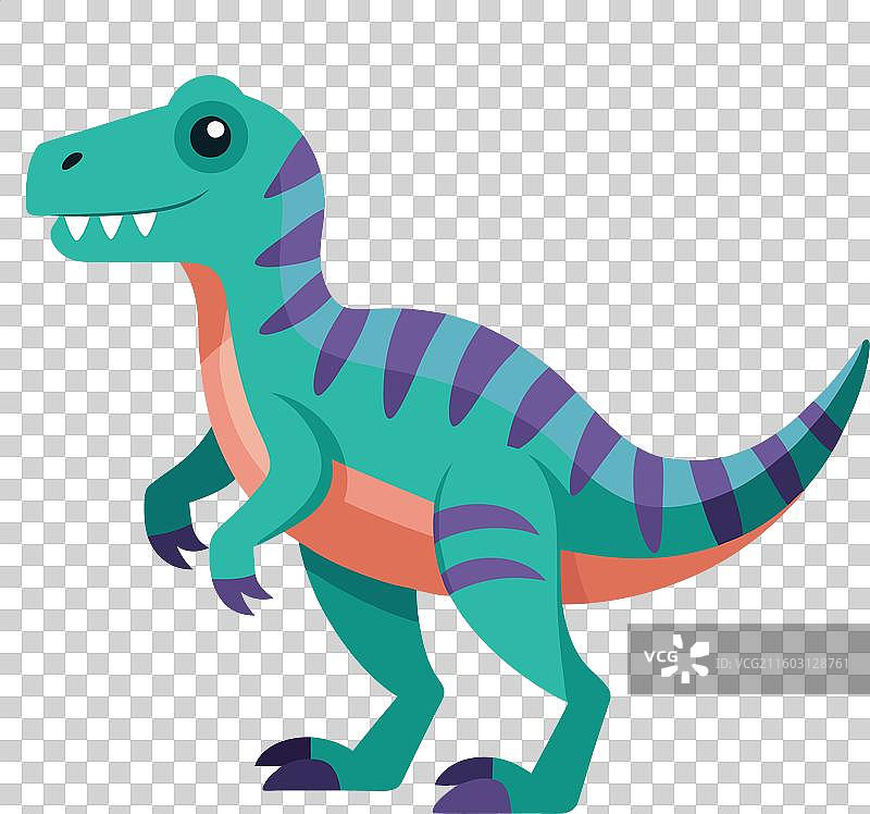 可爱风原角龙恐龙行走图片素材