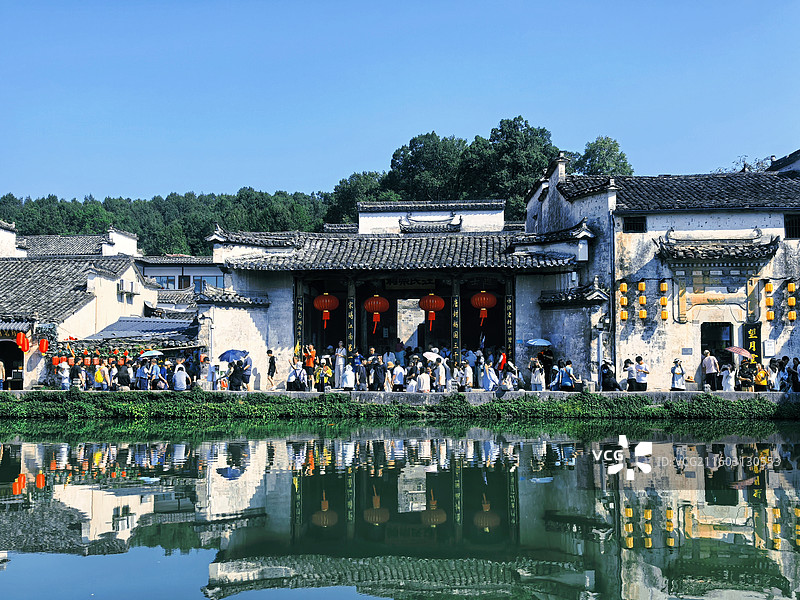 安徽省黄山市黟县5A景区宏村月沼汪氏宗祠图片素材