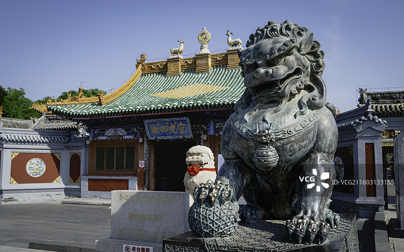 席力图召 | 门口狮子特写图片素材