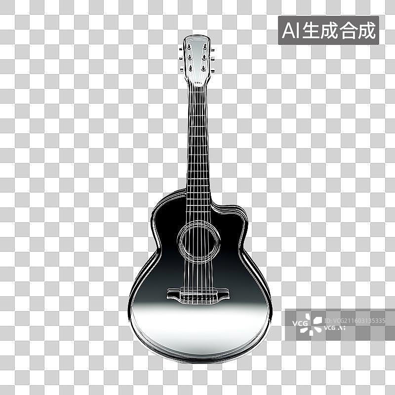 【AI数字艺术】透明吉他元素图片素材